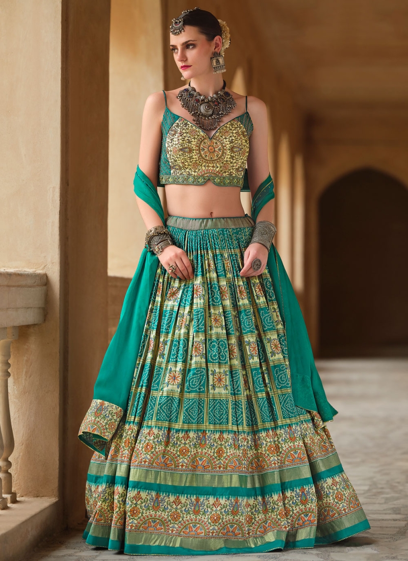 Hypnotic Paisley Print Readymade Lehenga Choli