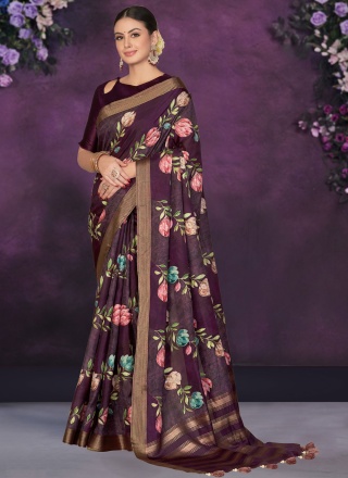 Ideal Floral Patterns Party Classic Saree