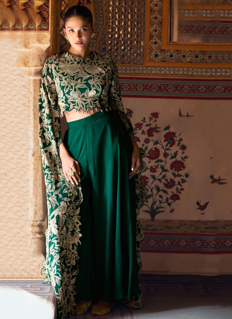 Immaculate Green Ceremonial Designer Salwar Kameez