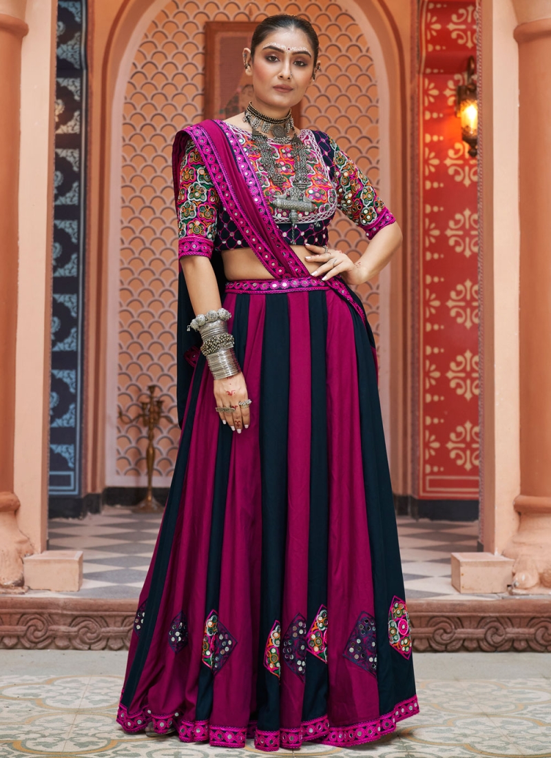 Impeccable Mirror Rayon Readymade Lehenga Choli