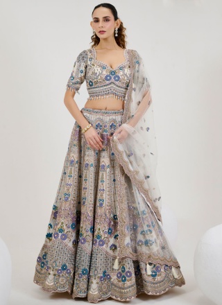 Imposing Off White Readymade Lehenga Choli