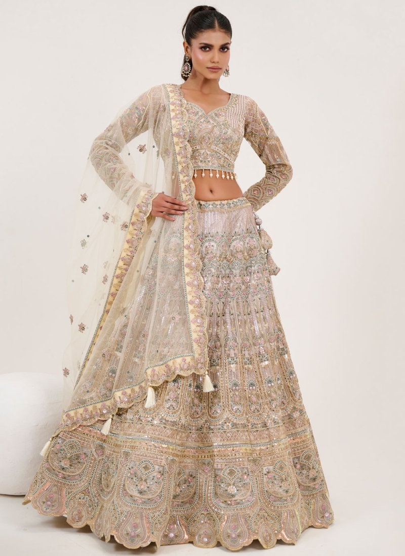 Integral Off White Readymade Lehenga Choli