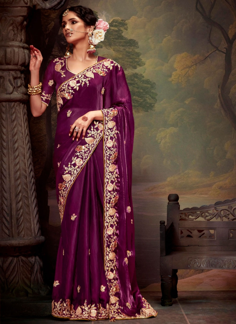 Intricate Organza Ceremonial Traditional Saree