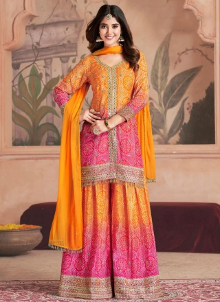 Intrinsic Chinon Print Multi Colour Designer Salwar Kameez