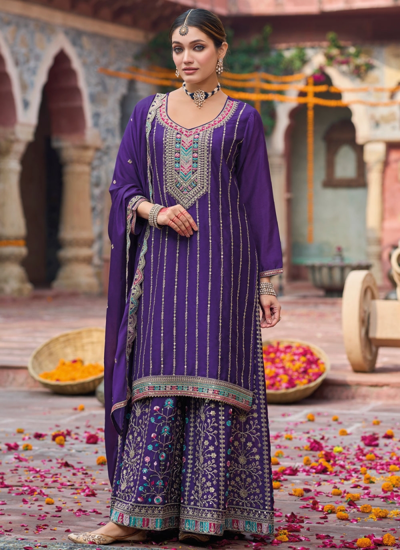 Intrinsic Chinon Sequins Trendy Salwar Kameez