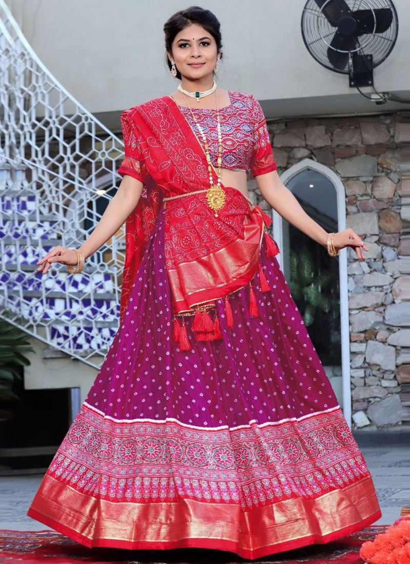 Invaluable Patola Print Silk Trendy Lehenga Choli