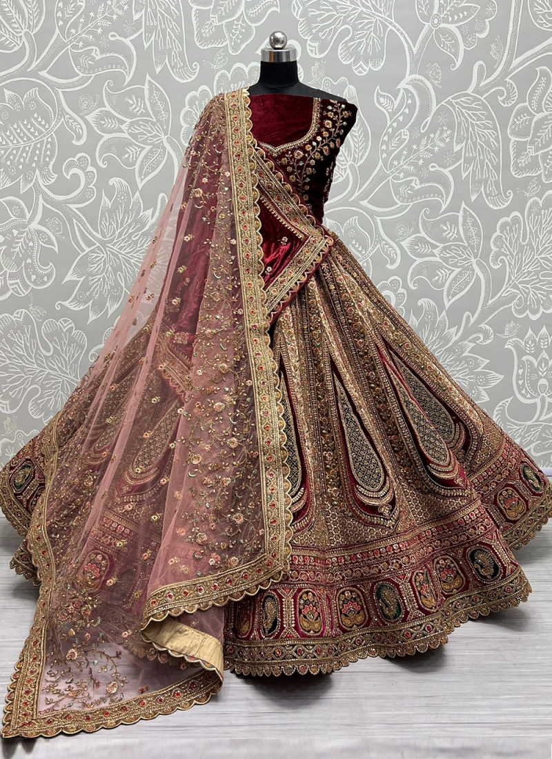 Invaluable Velvet Trendy Lehenga Choli