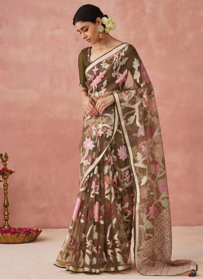 Irresistible Brasso Designer Saree