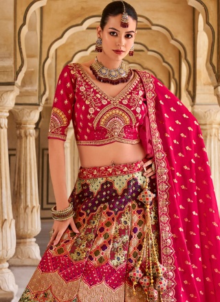 Irresistible Embroidered Multi Colour Designer Lehenga Choli