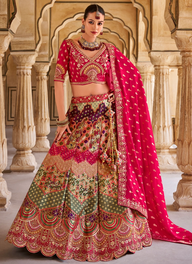 Irresistible Embroidered Multi Colour Designer Lehenga Choli