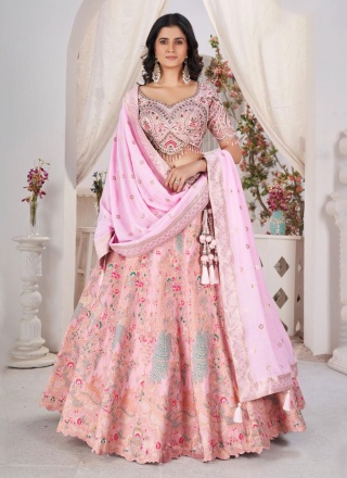 Irresistible Pink Thread Readymade Lehenga Choli