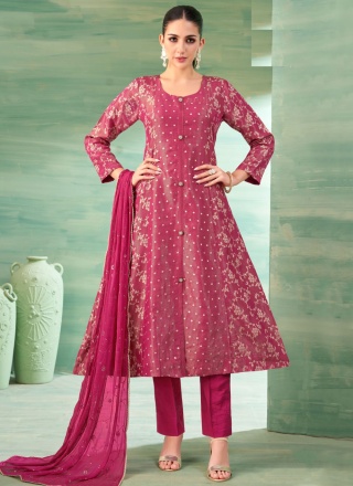 Jacquard Rani Zari Anarkali Salwar Kameez