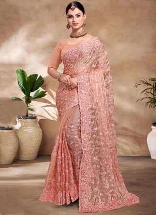 Jimmy Chu Peach Trendy Saree