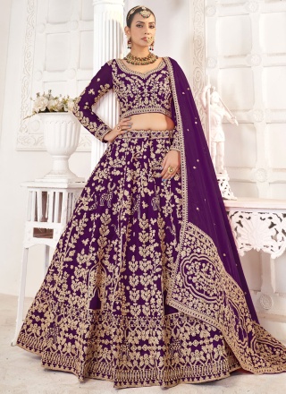 Jimmy Chu Purple A Line Lehenga Choli