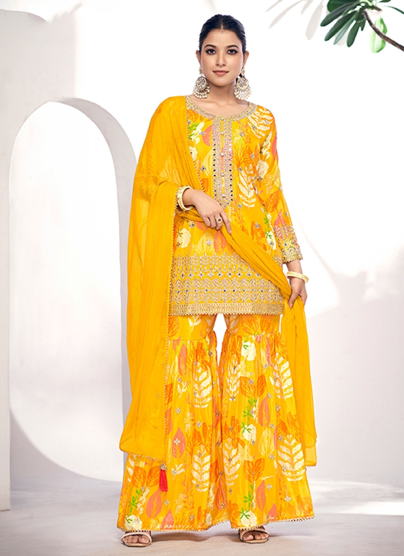 Latest Yellow Ceremonial Designer Salwar Kameez