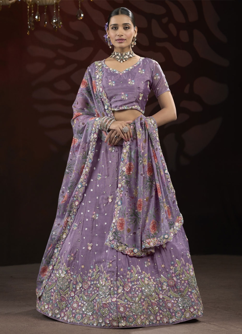 Lavender Color Lehenga Choli