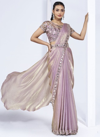 Lavender Cord Ceremonial Contemporary Saree