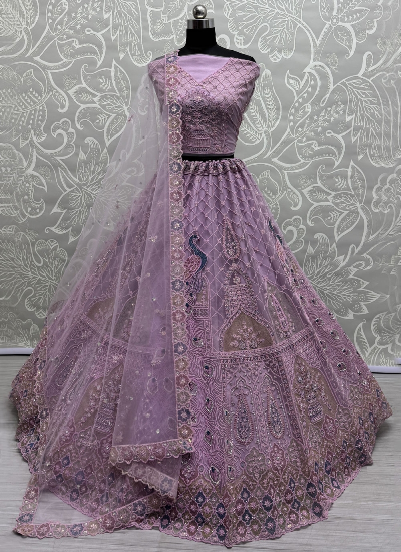 Lavender Fancy Reception Trendy Lehenga Choli