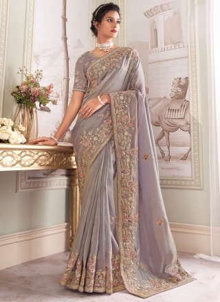 Lavender Party Trendy Saree