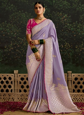 Lavender Reception Designer Saree