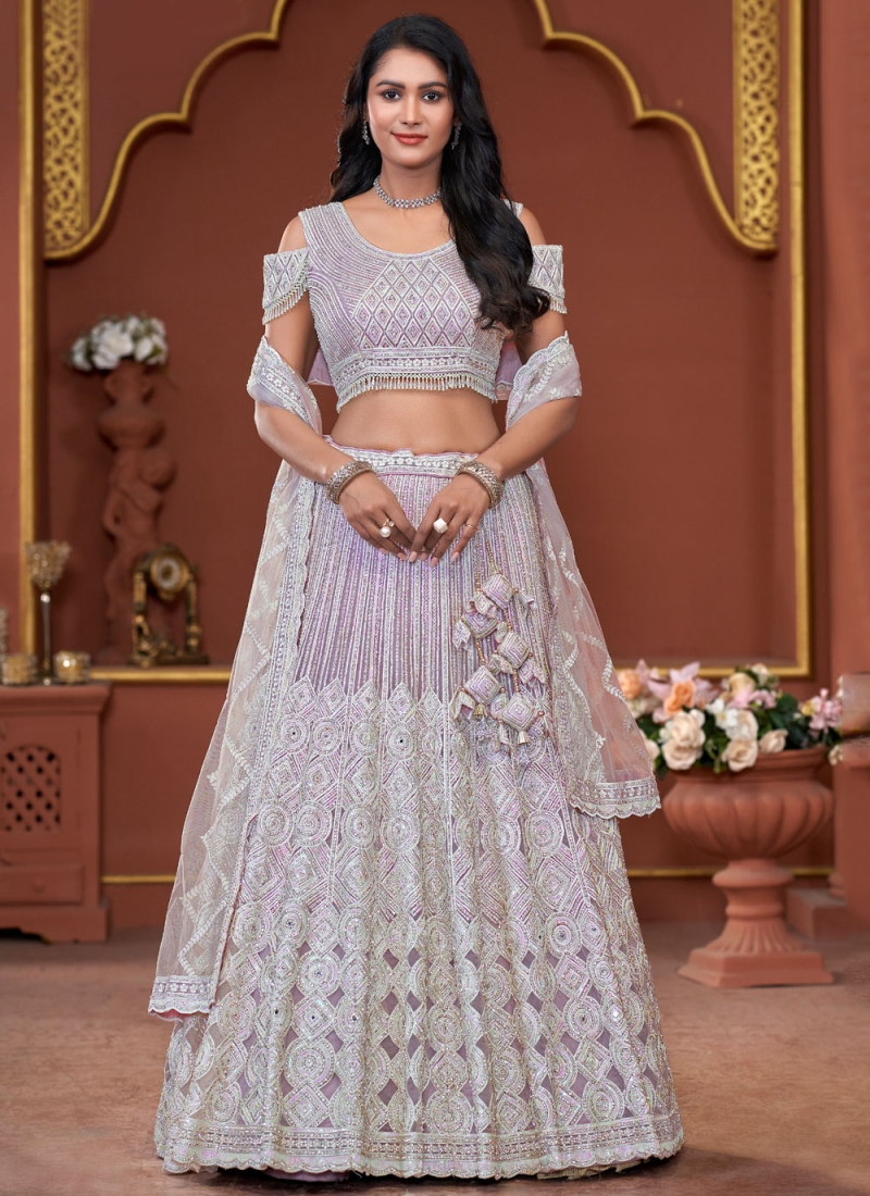 Lavender Stone Trendy Lehenga Choli