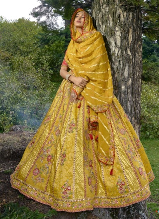 Lavish Yellow Silk Designer Lehenga Choli