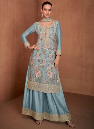 Lively Chinon Embroidered Designer Salwar Suit