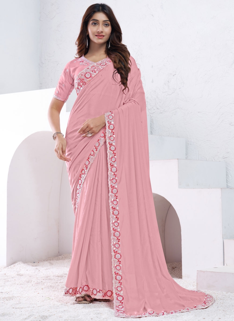 Lively Pink Traditional Saree