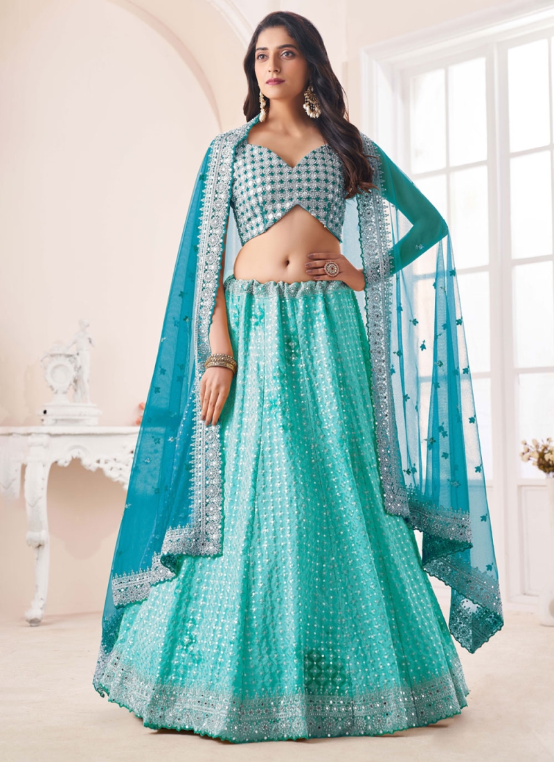 Buy Blue Designer Lehenga Choli Online -