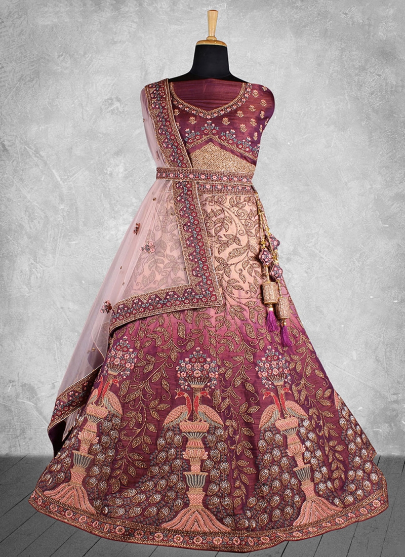 Magenta Thread Work Designer Lehenga Choli