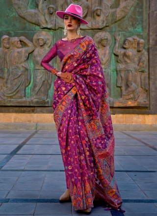 Magenta Weaving Contemporary Style Saree