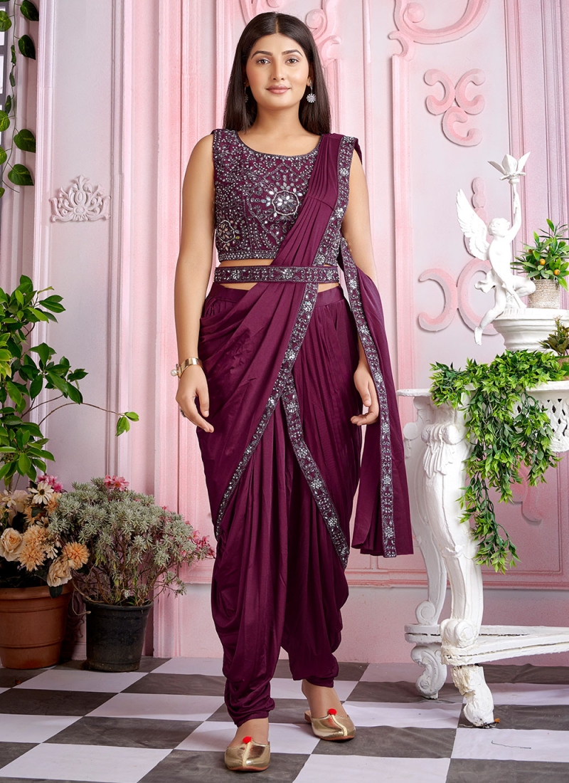 Saree with Dhoti pants | Indian fashion dresses, Stylish sarees, Indian  designer outfits