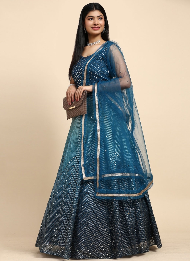 Majestic Blue Ceremonial Readymade Lehenga Choli