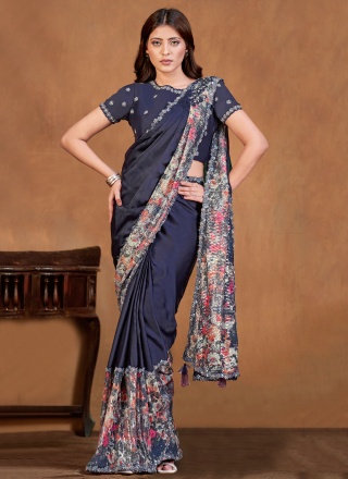 Majestic Navy Blue Party Classic Saree