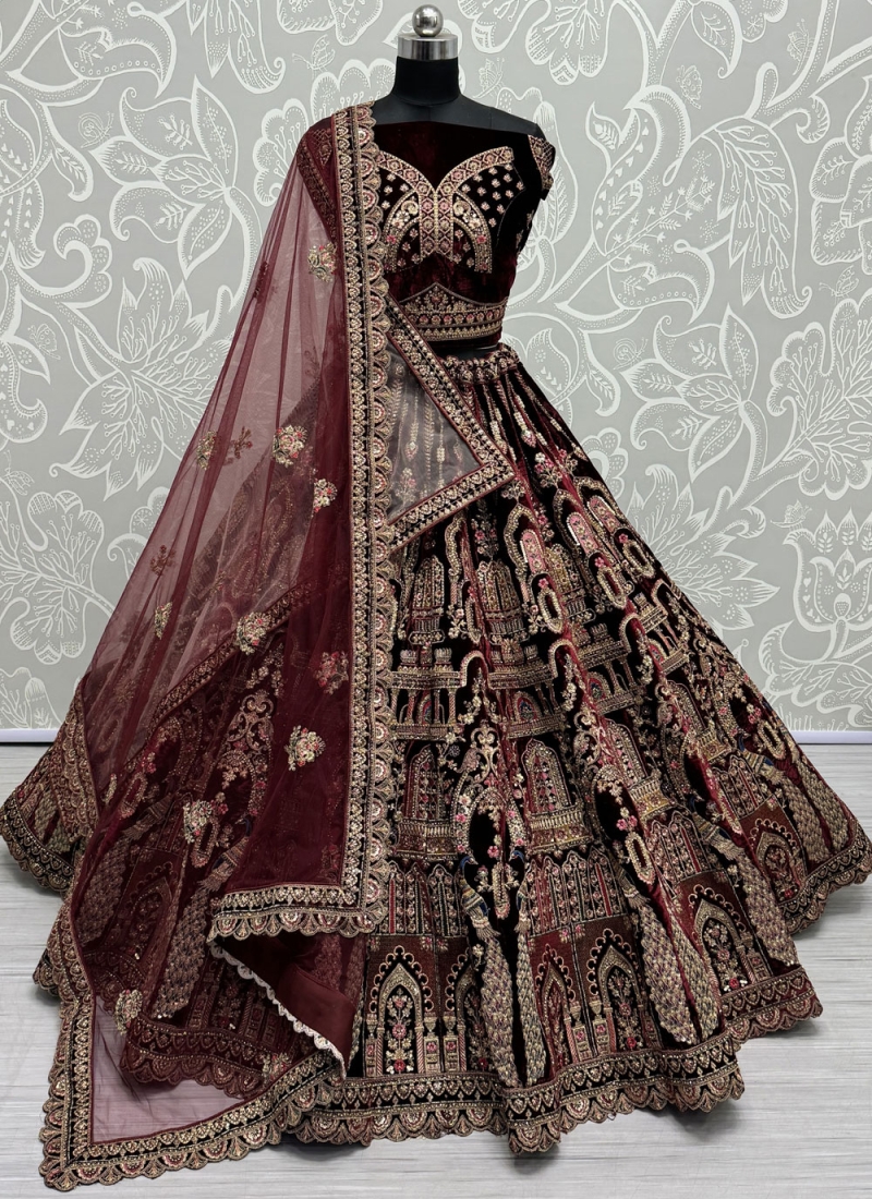 Maroon Wedding Lehenga Choli