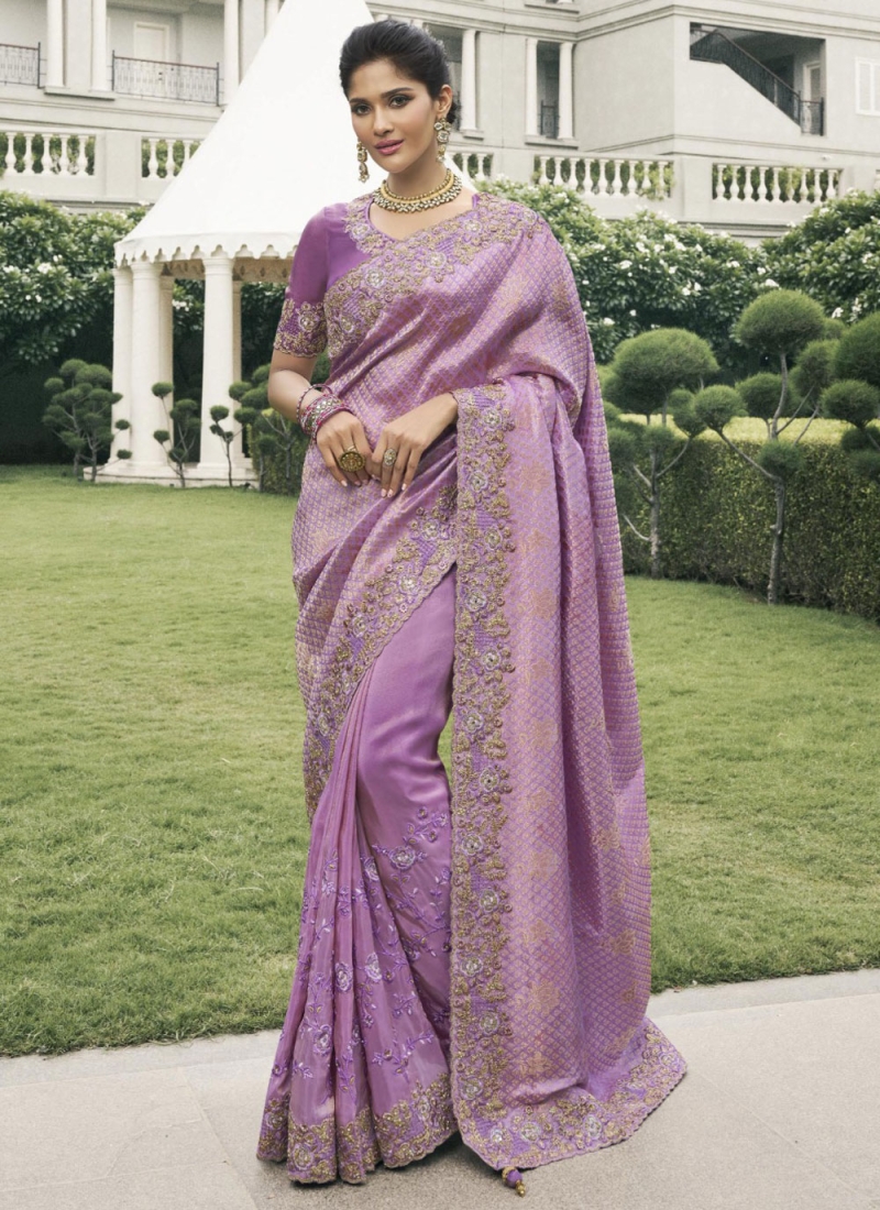 Marvelous Purple Weaving Classic Saree