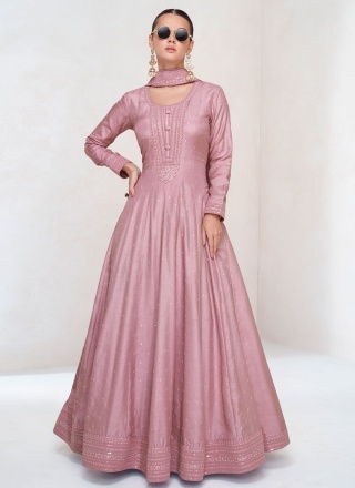 Marvelous Sequins Silk Readymade Gown