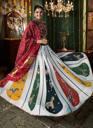 Maslin Silk White Designer Lehenga Choli