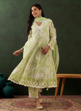 Masterly Embroidered Blended Cotton Readymade Salwar Suit