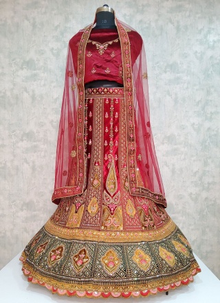 Masterly Embroidered Velvet Trendy Lehenga Choli