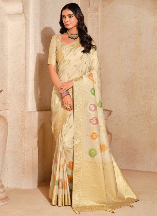 Masterly Fancy Cream Traditional Saree