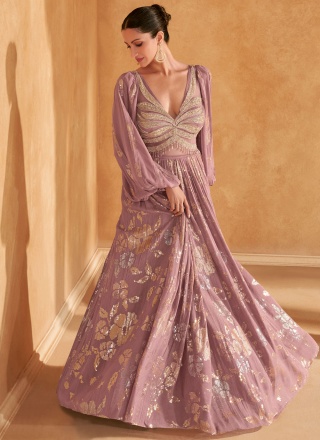 Mauve  Color Trendy Gown