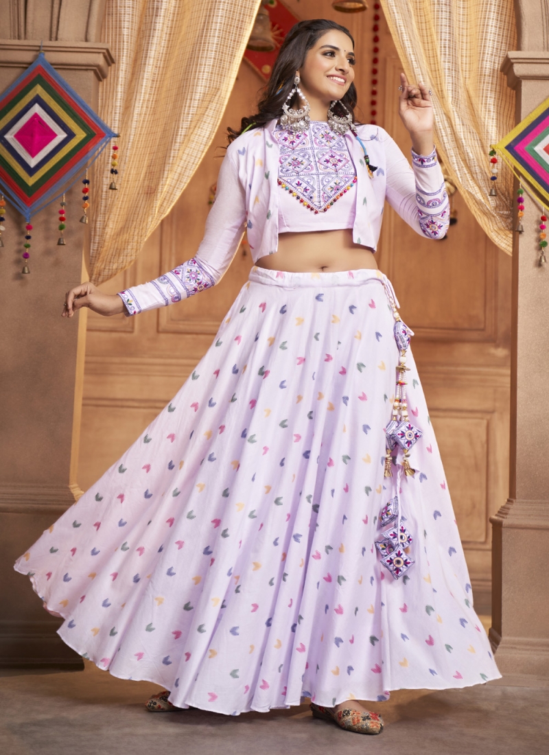 CROP TOP LEHENGA 2 - CATALOG # 43635 (SET OF 2 READYMADE LEHENGAS)