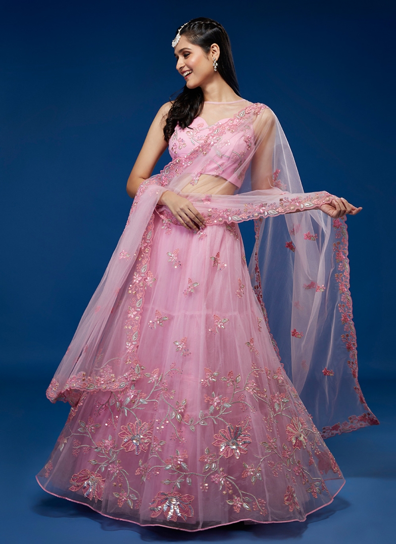Light Pink Color Designer lehenga choli With Heavy Flair – Joshindia