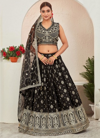 Modernistic Black Sangeet Readymade Lehenga Choli