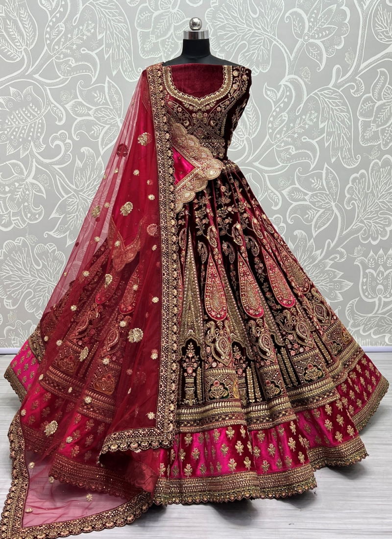 Buy Modest Art Silk Long Choli Lehenga | Wedding Lehenga Choli