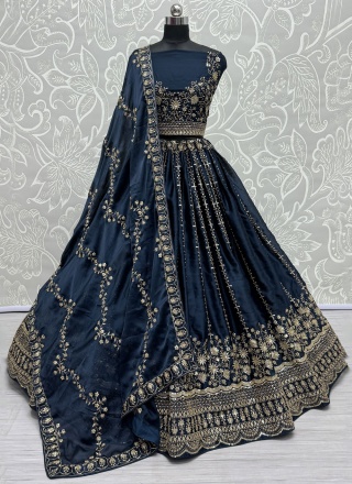 Morpeach  Chiffon Satin A Line Lehenga Choli