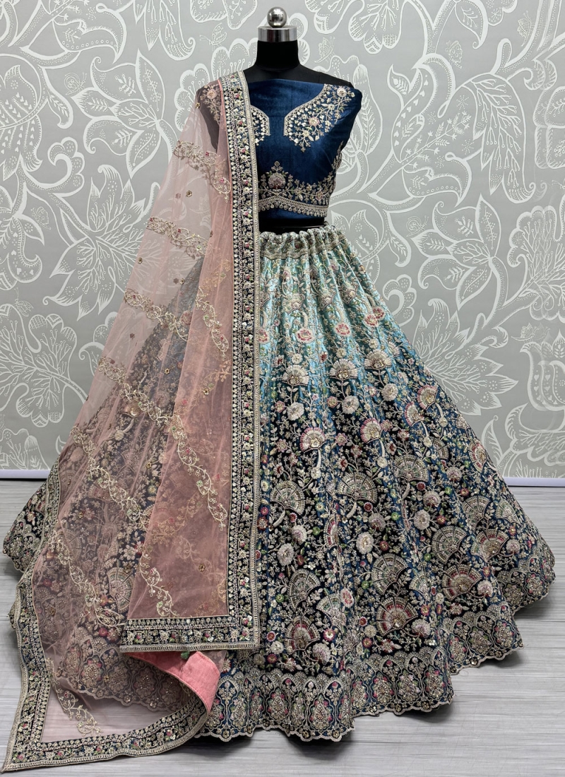 Morpeach  Zari Lehenga Choli