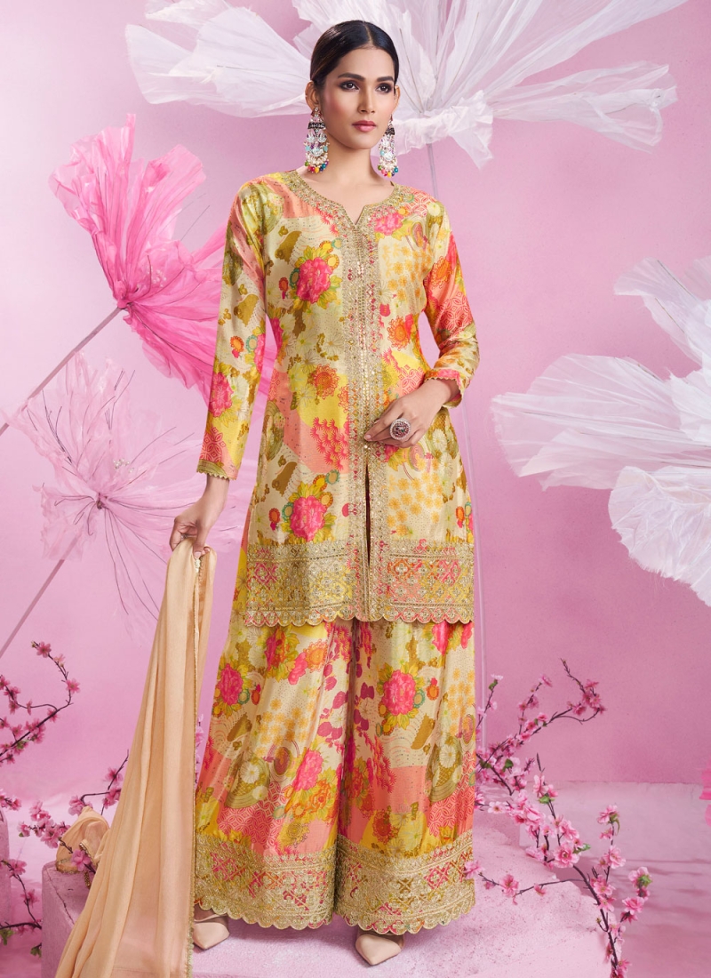 Multi Colour Chinon Sequins Designer Salwar Kameez