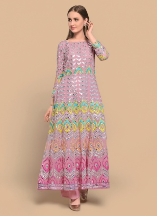 Multi Colour Color Floor Length Gown